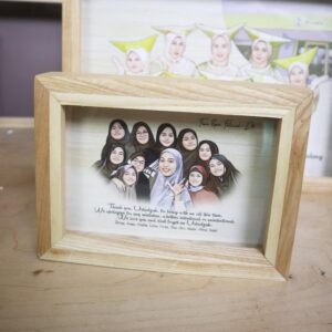 Karikatur Standart + Bingkai 3D A5 Natural Wood
