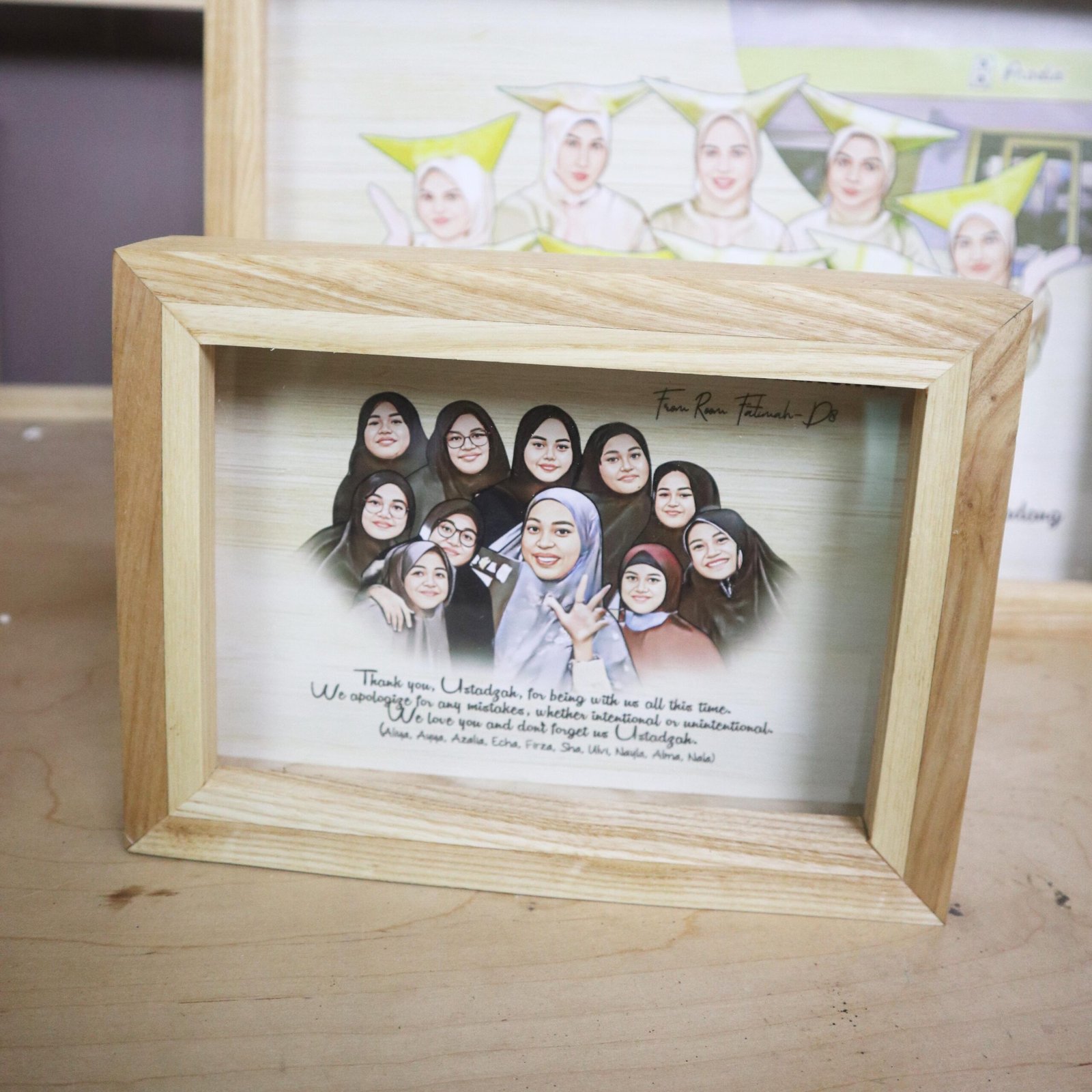 Karikatur Standart + Bingkai 3D A5 Natural Wood